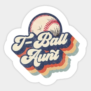 Retro T-Ball Aunt Mother's Day Sticker